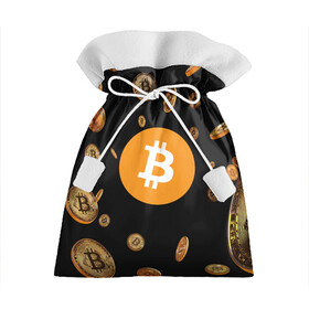Подарочный 3D мешок с принтом BITCOIN в Кировске, 100% полиэстер | Размер: 29*39 см | Тематика изображения на принте: bitcoin | btc | биткоин | валюта | деньги | криптовалюта