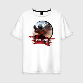 Женская футболка хлопок Oversize с принтом Counter Strike в Кировске, 100% хлопок | свободный крой, круглый ворот, спущенный рукав, длина до линии бедер
 | counter strike | cs go | видеоигры | контр страйк | легенда | цель