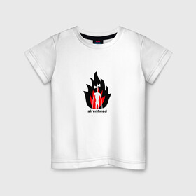 Детская футболка хлопок с принтом Sirenhead в Кировске, 100% хлопок | круглый вырез горловины, полуприлегающий силуэт, длина до линии бедер | sirenhead | монстр | огонь | пламя | сиреноголовый | чудовище