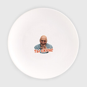 Тарелка с принтом Ты скунс в Кировске, фарфор | диаметр - 210 мм
диаметр для нанесения принта - 120 мм | дроздов | надписи | скунс | юмор