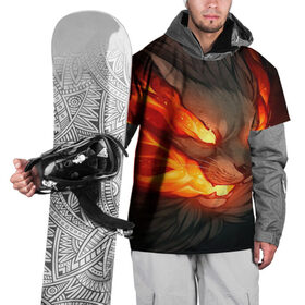 Накидка на куртку 3D с принтом Пламенный лев Inferno в Кировске, 100% полиэстер |  | Тематика изображения на принте: 