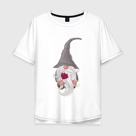 Мужская футболка хлопок Oversize с принтом Гномик в Кировске, 100% хлопок | свободный крой, круглый ворот, “спинка” длиннее передней части | Тематика изображения на принте: 