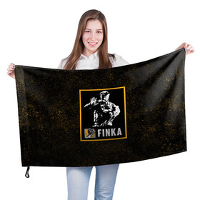 Флаг 3D с принтом Finka в Кировске, 100% полиэстер | плотность ткани — 95 г/м2, размер — 67 х 109 см. Принт наносится с одной стороны | finka | r6s | rainbow six siege | оперативник | персонаж | финка