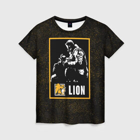 Женская футболка 3D с принтом Lion в Кировске, 100% полиэфир ( синтетическое хлопкоподобное полотно) | прямой крой, круглый вырез горловины, длина до линии бедер | Тематика изображения на принте: lion | r6s | rainbow six siege | лион | оперативник | персонаж