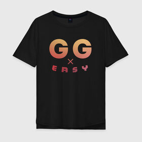 Мужская футболка хлопок Oversize с принтом GG EASY в Кировске, 100% хлопок | свободный крой, круглый ворот, “спинка” длиннее передней части | 16 | counterstrike | csgo | easy | ez | gg | global offensive | memes | source | гг | изи | ксго