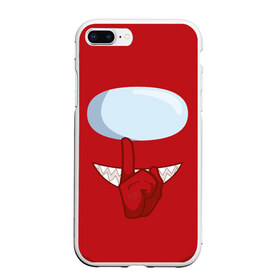 Чехол для iPhone 7Plus/8 Plus матовый с принтом AMONG US RED IMPOSTOR в Кировске, Силикон | Область печати: задняя сторона чехла, без боковых панелей | астронавт | красный | мем | самозванец | трендовый | эмонг ас | яркий