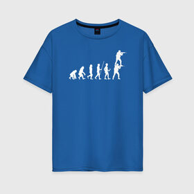 Женская футболка хлопок Oversize с принтом EVOLUTION в Кировске, 100% хлопок | свободный крой, круглый ворот, спущенный рукав, длина до линии бедер
 | 16 | counterstrike | csgo | evolution | global offensive | memes | source | ксго | подсадка | прогресс | развитие | эволюция