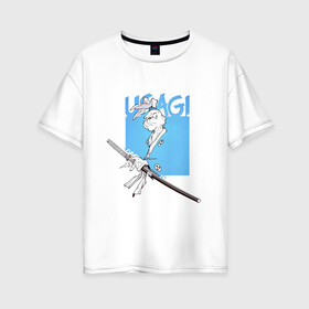 Женская футболка хлопок Oversize с принтом Усаги Ёдзимбо в Кировске, 100% хлопок | свободный крой, круглый ворот, спущенный рукав, длина до линии бедер
 | anime | comics | usagi yojimbo | аниме | анимэ | комикс | комиксы | кролик | самурай | усаги ёдзимбо