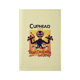Обложка для паспорта матовая кожа с принтом Cuphead в Кировске, натуральная матовая кожа | размер 19,3 х 13,7 см; прозрачные пластиковые крепления | cup head | cuphead | game | games | игра | игры | кап хэд | купахэд