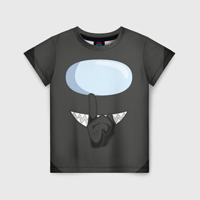 Детская футболка 3D с принтом AMONG US BLACK IMPOSTOR в Кировске, 100% гипоаллергенный полиэфир | прямой крой, круглый вырез горловины, длина до линии бедер, чуть спущенное плечо, ткань немного тянется | purple | астронавт | мем | розовый | самозванец | трендовый | эмонг ас | яркий