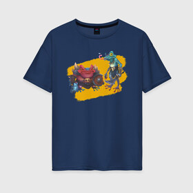 Женская футболка хлопок Oversize с принтом Toadman в Кировске, 100% хлопок | свободный крой, круглый ворот, спущенный рукав, длина до линии бедер
 | fantasy | frog | жаба | лягушка | фэнтези