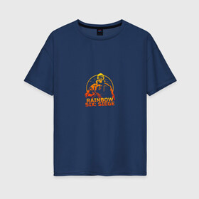 Женская футболка хлопок Oversize с принтом Rainbow Six: Siege: Mute в Кировске, 100% хлопок | свободный крой, круглый ворот, спущенный рукав, длина до линии бедер
 | mute | rainbow six siege | военный | мьют | оперативник | рейнбоу сикс сейдж | солдат