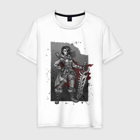 Мужская футболка хлопок с принтом Hunter в Кировске, 100% хлопок | прямой крой, круглый вырез горловины, длина до линии бедер, слегка спущенное плечо. | inktober | skull | superwoman | sword