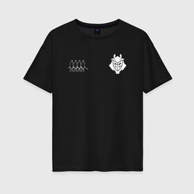 Женская футболка хлопок Oversize с принтом G2 Samurai collection (2021 22) в Кировске, 100% хлопок | свободный крой, круглый ворот, спущенный рукав, длина до линии бедер
 | 0x000000123 | g2 | gamers2 | kennys | niko