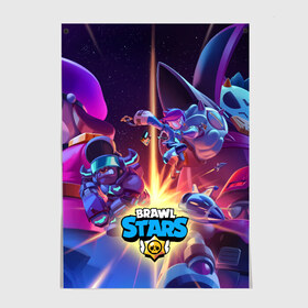 Постер с принтом Starr Force - Brawl Stars в Кировске, 100% бумага
 | бумага, плотность 150 мг. Матовая, но за счет высокого коэффициента гладкости имеет небольшой блеск и дает на свету блики, но в отличии от глянцевой бумаги не покрыта лаком | Тематика изображения на принте: brawl | brawler | brawlstars | chromatic | legendary | supercell | боец | бравл | бравлер | бравлпасс | бравлстарс | бравлстарсигра | булл | гавс | дэррил | колетт | лега | лу | новый перс | новый скин | перс бравл | суперс