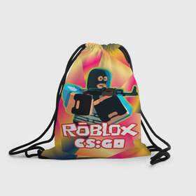 Рюкзак-мешок 3D с принтом CSGO (Roblox) в Кировске, 100% полиэстер | плотность ткани — 200 г/м2, размер — 35 х 45 см; лямки — толстые шнурки, застежка на шнуровке, без карманов и подкладки | cs:go | roblix | игра | контра | шутер