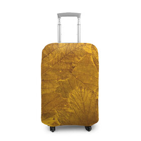 Чехол для чемодана 3D с принтом Желтые листья в Кировске, 86% полиэфир, 14% спандекс | двустороннее нанесение принта, прорези для ручек и колес | абстракция | желтый | листья | осень | природа | узор | эко