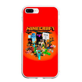 Чехол для iPhone 7Plus/8 Plus матовый с принтом Minecraft персонажи в Кировске, Силикон | Область печати: задняя сторона чехла, без боковых панелей | 