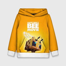 Детская толстовка 3D с принтом Minecraft bee movie в Кировске, 100% полиэстер | двухслойный капюшон со шнурком для регулировки, мягкие манжеты на рукавах и по низу толстовки, спереди карман-кенгуру с мягким внутренним слоем | 