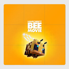 Магнитный плакат 3Х3 с принтом Minecraft bee movie в Кировске, Полимерный материал с магнитным слоем | 9 деталей размером 9*9 см | Тематика изображения на принте: 