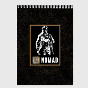 Скетчбук с принтом Nomad в Кировске, 100% бумага
 | 48 листов, плотность листов — 100 г/м2, плотность картонной обложки — 250 г/м2. Листы скреплены сверху удобной пружинной спиралью | Тематика изображения на принте: nomad | r6s | rainbow six siege | номад | оперативник | персонаж