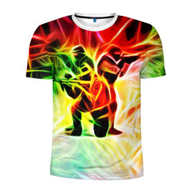 Мужская футболка 3D спортивная с принтом CS GO Neon в Кировске, 100% полиэстер с улучшенными характеристиками | приталенный силуэт, круглая горловина, широкие плечи, сужается к линии бедра | Тематика изображения на принте: 