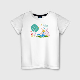 Детская футболка хлопок с принтом Alice in Wonderland в Кировске, 100% хлопок | круглый вырез горловины, полуприлегающий силуэт, длина до линии бедер | alice | alice in wonderland | vdosadir | алиса | алиса в стране чудес