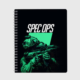 Тетрадь с принтом Spec Ops в Кировске, 100% бумага | 48 листов, плотность листов — 60 г/м2, плотность картонной обложки — 250 г/м2. Листы скреплены сбоку удобной пружинной спиралью. Уголки страниц и обложки скругленные. Цвет линий — светло-серый
 | 