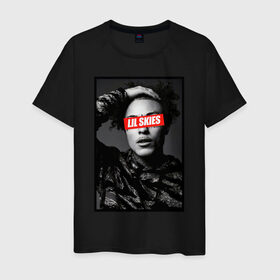 Мужская футболка хлопок с принтом LIL SKIES Rapper в Кировске, 100% хлопок | прямой крой, круглый вырез горловины, длина до линии бедер, слегка спущенное плечо. | 