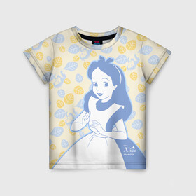Детская футболка 3D с принтом Алиса в Кировске, 100% гипоаллергенный полиэфир | прямой крой, круглый вырез горловины, длина до линии бедер, чуть спущенное плечо, ткань немного тянется | alice | alice in wonderland | vdosadir | алиса | алиса в стране чудес