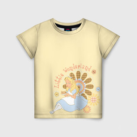 Детская футболка 3D с принтом Little Wonderland в Кировске, 100% гипоаллергенный полиэфир | прямой крой, круглый вырез горловины, длина до линии бедер, чуть спущенное плечо, ткань немного тянется | alice | alice in wonderland | vdosadir | алиса | алиса в стране чудес
