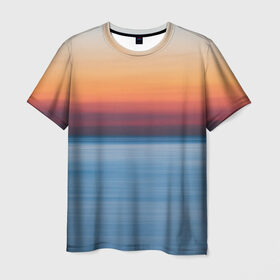 Мужская футболка 3D с принтом Рассвет на берегу в Кировске, 100% полиэфир | прямой крой, круглый вырез горловины, длина до линии бедер | nature | save the nature | берег | берегите природу | корабли | море | природа | рассвет | солнце