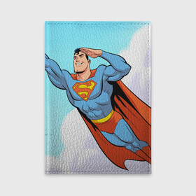 Обложка для автодокументов с принтом SuperMan DC в Кировске, натуральная кожа |  размер 19,9*13 см; внутри 4 больших “конверта” для документов и один маленький отдел — туда идеально встанут права | comics | dc | superman | комиксы | супермен