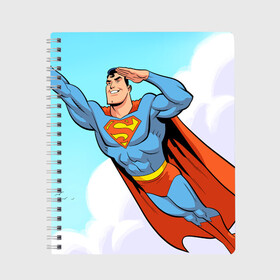 Тетрадь с принтом SuperMan DC в Кировске, 100% бумага | 48 листов, плотность листов — 60 г/м2, плотность картонной обложки — 250 г/м2. Листы скреплены сбоку удобной пружинной спиралью. Уголки страниц и обложки скругленные. Цвет линий — светло-серый
 | comics | dc | superman | комиксы | супермен