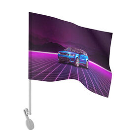 Флаг для автомобиля с принтом Range Rover Sport в Кировске, 100% полиэстер | Размер: 30*21 см | land rover | range rover | retrowave | sport | автомобили