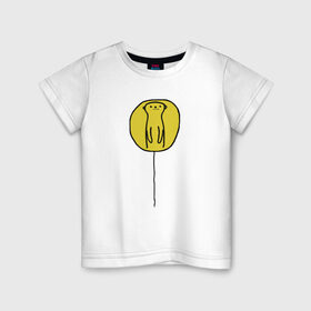 Детская футболка хлопок с принтом СУСЛИК в Кировске, 100% хлопок | круглый вырез горловины, полуприлегающий силуэт, длина до линии бедер | воздушный шарик | воздушный шарик с зверьком. | жёлтое пятно | солнце встаёт | сурок | суслик