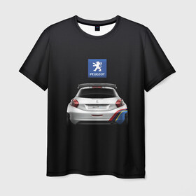 Мужская футболка 3D с принтом Peugeot sport в Кировске, 100% полиэфир | прямой крой, круглый вырез горловины, длина до линии бедер | Тематика изображения на принте: auto | emotion | motion | peugeot | sport | авто | лого | логотип | пежо | пижо | спорт