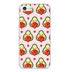 Чехол для iPhone 5/5S матовый с принтом Love Avocado в Кировске, Силикон | Область печати: задняя сторона чехла, без боковых панелей | 14 февраля | love | авокадо | вкусняшка | день святого валентина | еда | любовь | паттерн | сердечко