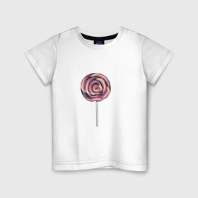 Детская футболка хлопок с принтом Лолипоп в Кировске, 100% хлопок | круглый вырез горловины, полуприлегающий силуэт, длина до линии бедер | карамель | леденец | сладости | сосулька
