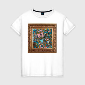 Женская футболка хлопок с принтом Рим в Кировске, 100% хлопок | прямой крой, круглый вырез горловины, длина до линии бедер, слегка спущенное плечо | багет | город | живопись | италия | картина