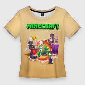 Женская футболка 3D Slim с принтом Minecraft в Кировске,  |  | minecraft | алекс | белый | блоки | ведьма | взрывчатка | визера | волк | гаст | добывать | дракон | зеленый куб | зомби | игра | крафт | крипер | кубики | лошадка | майн | майнкрафт | манкрафт | овечка | оцелот