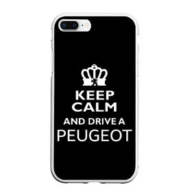 Чехол для iPhone 7Plus/8 Plus матовый с принтом Drive a Peugeot! в Кировске, Силикон | Область печати: задняя сторона чехла, без боковых панелей | Тематика изображения на принте: car | keep calm | peugeot | авто | автомобиль | водитель | гонщик | королевский | король | корона | лев | любитель | марка | машина | пежо | подарок | рейсер | сохраняй спокойствие | тачка