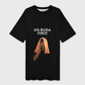 Платье-футболка 3D с принтом OG Buda в Кировске,  |  | melon music | og buda | опг сити | русский рэп | рэп | тюмень | хип хоп