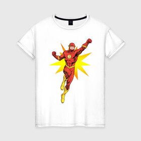 Женская футболка хлопок с принтом The Flash в Кировске, 100% хлопок | прямой крой, круглый вырез горловины, длина до линии бедер, слегка спущенное плечо | barry allen | the flash | vdzabma | барри аллен | флэш
