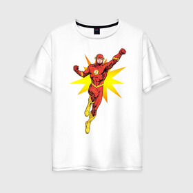 Женская футболка хлопок Oversize с принтом The Flash в Кировске, 100% хлопок | свободный крой, круглый ворот, спущенный рукав, длина до линии бедер
 | barry allen | the flash | vdzabma | барри аллен | флэш