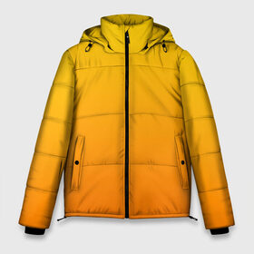 Мужская зимняя куртка 3D с принтом Оранжевый градиент в Кировске, верх — 100% полиэстер; подкладка — 100% полиэстер; утеплитель — 100% полиэстер | длина ниже бедра, свободный силуэт Оверсайз. Есть воротник-стойка, отстегивающийся капюшон и ветрозащитная планка. 

Боковые карманы с листочкой на кнопках и внутренний карман на молнии. | Тематика изображения на принте: градиент | желтый | оранжевый | цвет