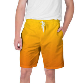 Мужские шорты 3D с принтом Оранжевый градиент в Кировске,  полиэстер 100% | прямой крой, два кармана без застежек по бокам. Мягкая трикотажная резинка на поясе, внутри которой широкие завязки. Длина чуть выше колен | градиент | желтый | оранжевый | цвет