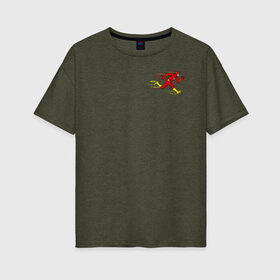 Женская футболка хлопок Oversize с принтом 8 Bit The Flash в Кировске, 100% хлопок | свободный крой, круглый ворот, спущенный рукав, длина до линии бедер
 | barry allen | the flash | vdzabma | барри аллен | флэш