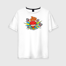 Женская футболка хлопок Oversize с принтом Too Slow в Кировске, 100% хлопок | свободный крой, круглый ворот, спущенный рукав, длина до линии бедер
 | barry allen | the flash | vdzabma | барри аллен | флэш