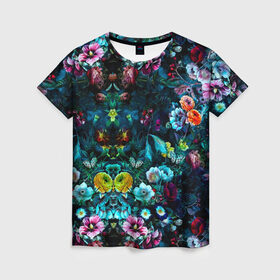 Женская футболка 3D с принтом Ночной сад в Кировске, 100% полиэфир ( синтетическое хлопкоподобное полотно) | прямой крой, круглый вырез горловины, длина до линии бедер | бабочка | весенняя | весна | космос | красота | лето | мем | океан | орхидея | птичка | роза | романтика | с бабочками | сад | сирень | тюльпан | фиалка | цветок | цветы